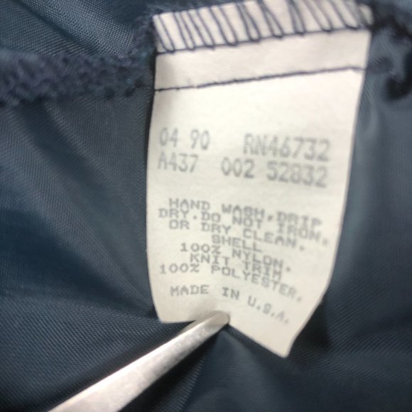 VTG Chalkline Chicago Bear Jacket Adult Extra Large Blue Snap Button Windbreaker - Picture 10 of 15